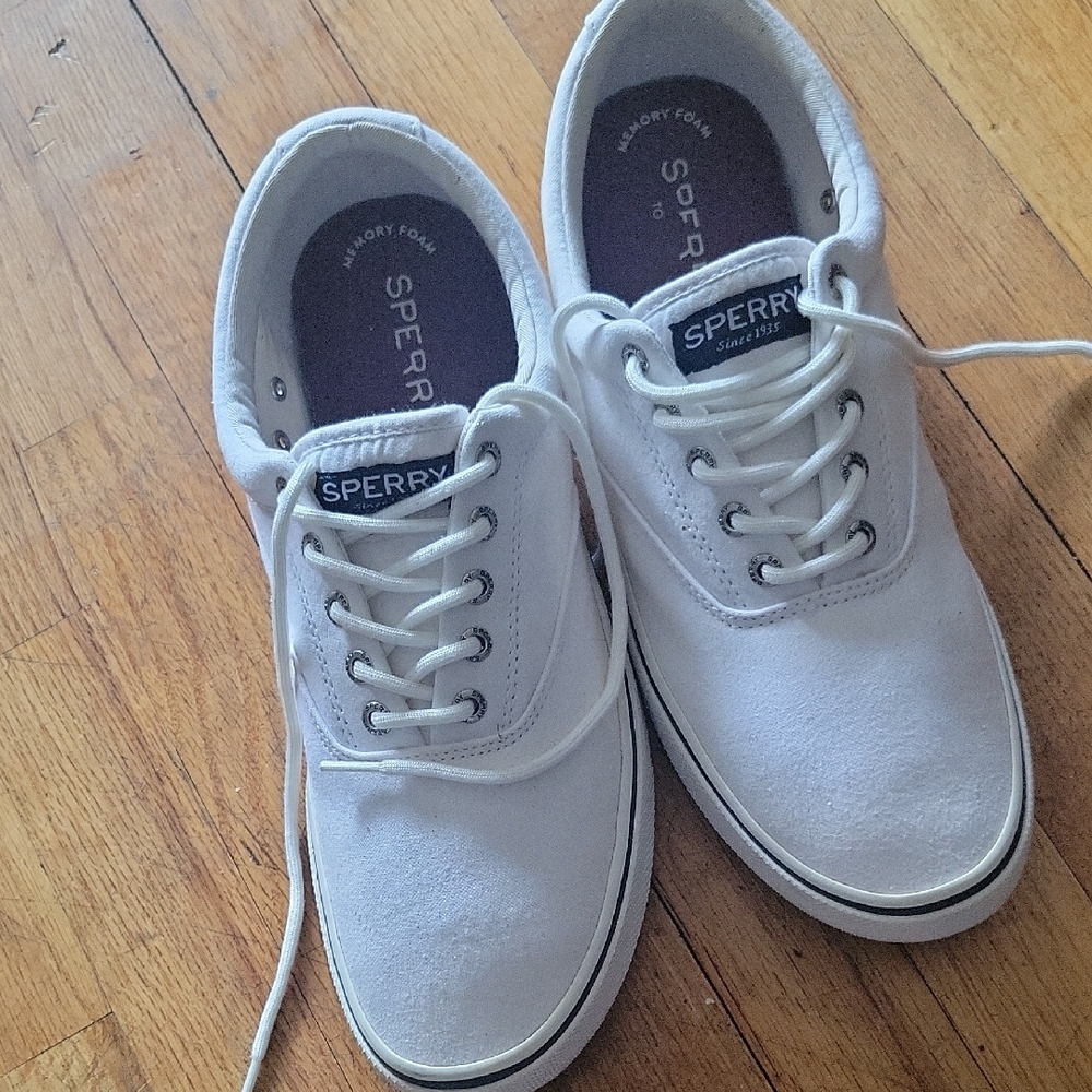 Sperry White Boat Shoes Classic Canvas Design